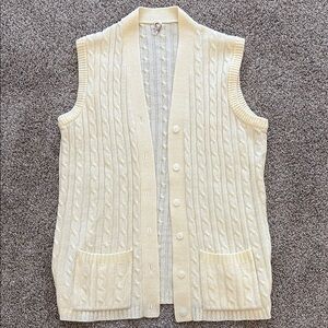 Vintage Cable Knit Button Down Sweater Vest